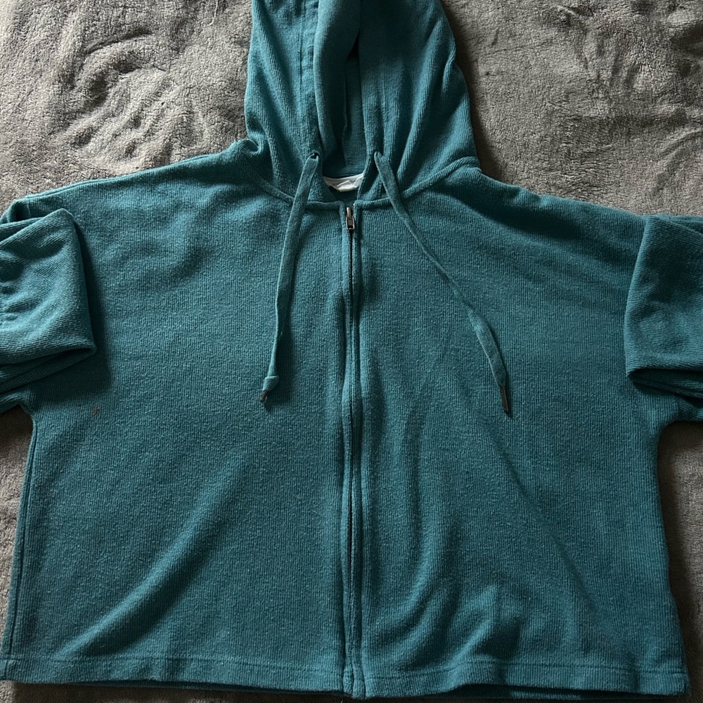 Teal Zip-Up Hoodie